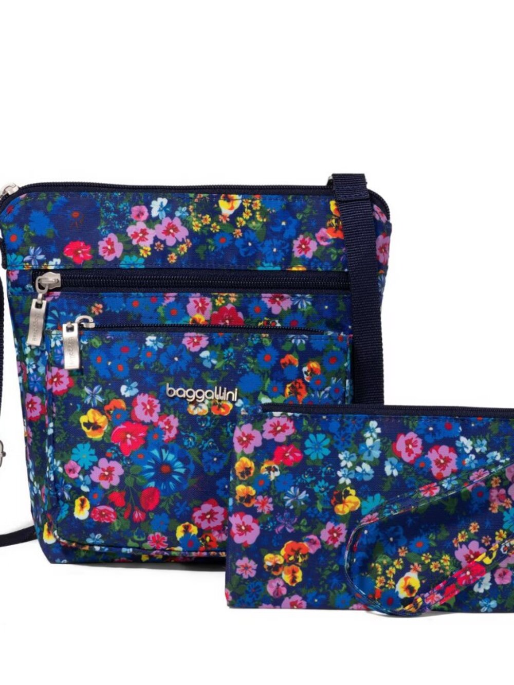 Baggallini Flower Market Pocket Crossbody With RFID/NWT